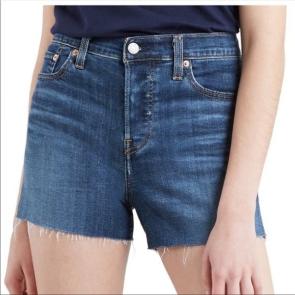 Levi's Pants - Levis High Rise Denim Cut Off Shorts Blue